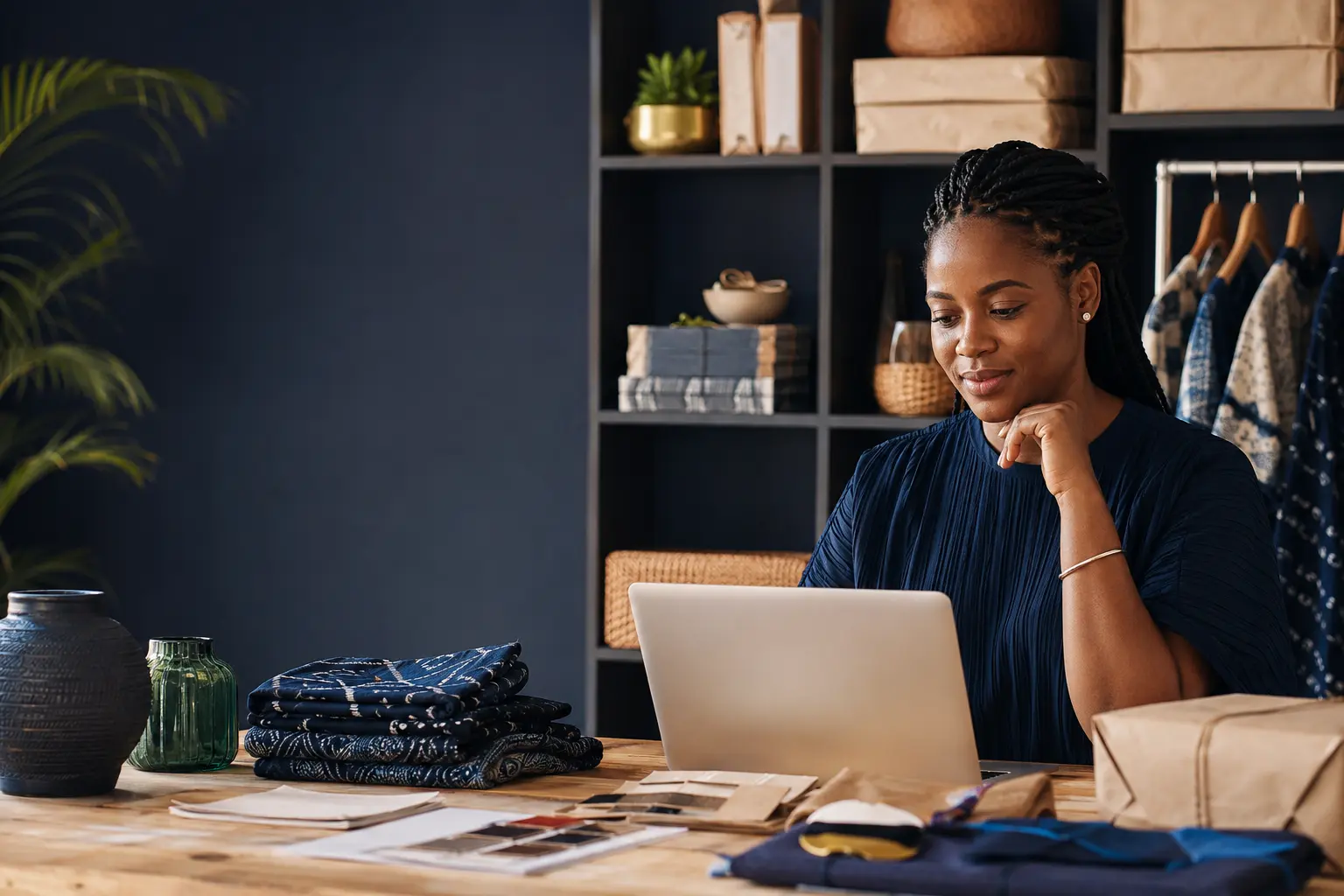 A business owner at work